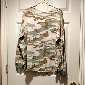 Camo green with pink detail top